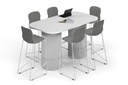 Baobab Circular Base Counter Rectangular Table - Large Rounded Corners [1800L x 1000W with Large Rounded Corners]
