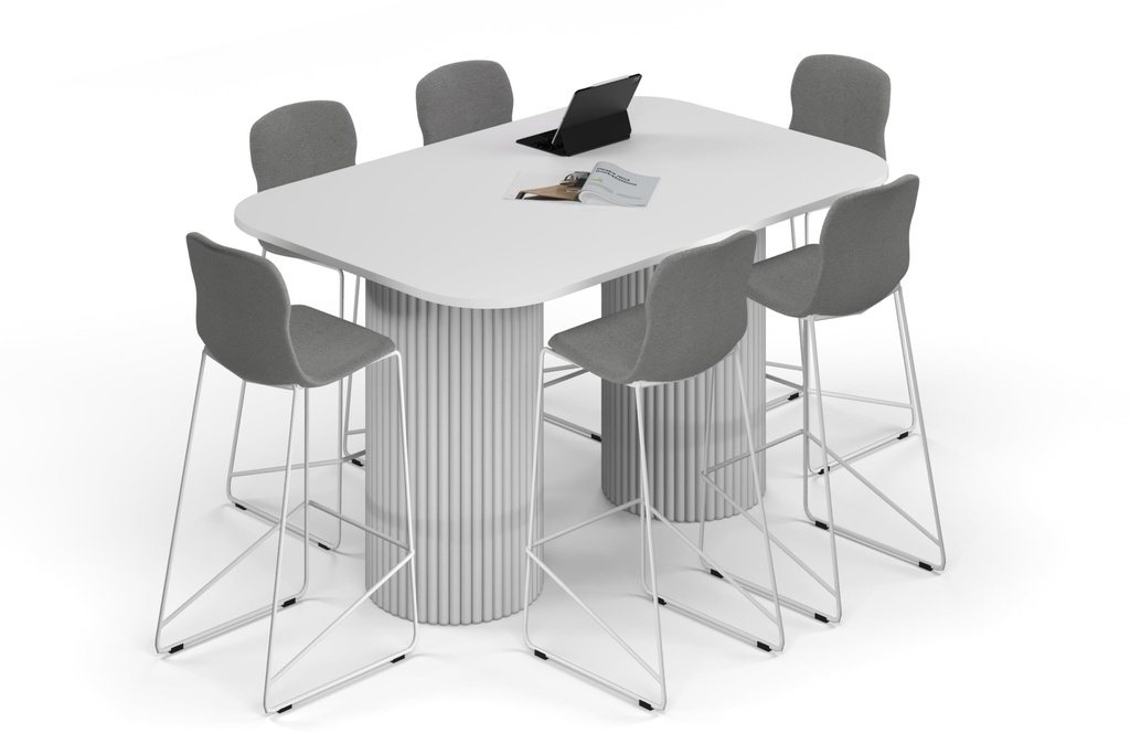 [NONE,BAOC1812.W.R.WT|0,1888()] Baobab Circular Base Counter Rectangular Table - Large Rounded Corners [1800L x 1200W with Large Rounded Corners]