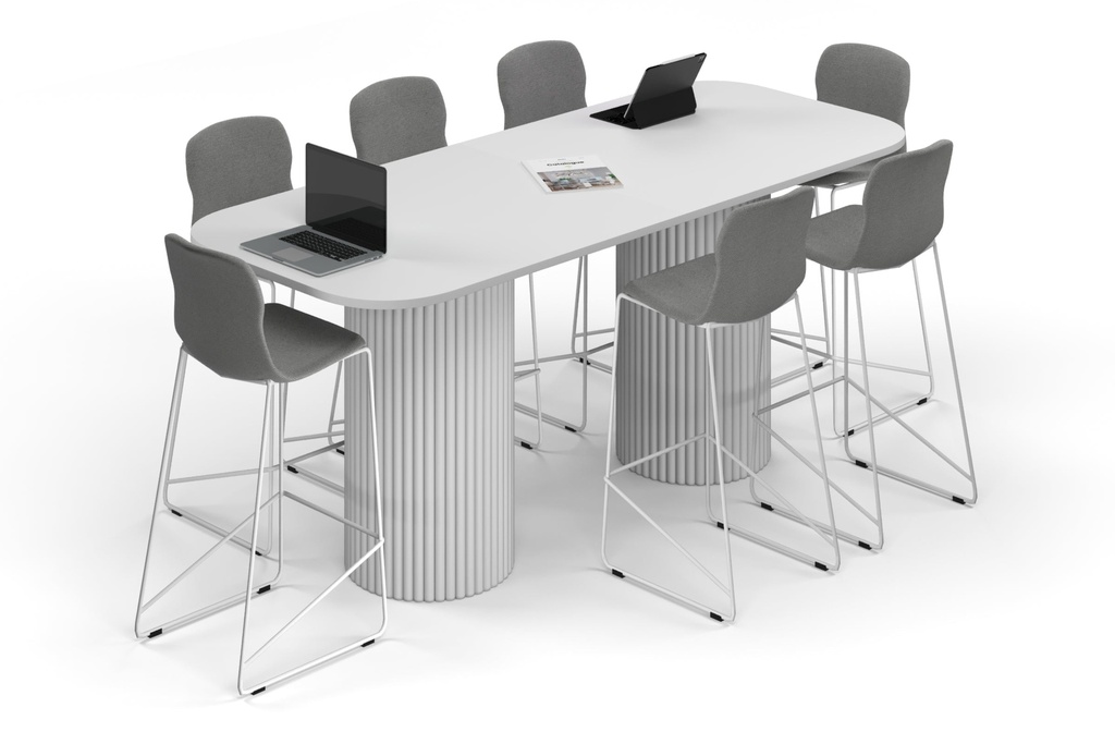 Baobab Circular Base Counter Rectangular Table - Large Rounded Corners [2400L x 1000W with Large Rounded Corners]
