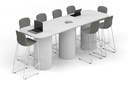 Baobab Circular Base Counter Rectangular Table - Large Rounded Corners [3000L x 1000W with Large Rounded Corners]