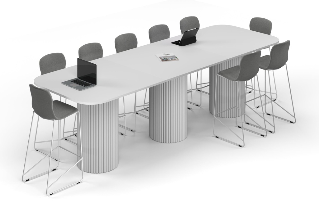 Baobab Circular Base Counter Rectangular Table - Large Rounded Corners [3600L x 1200W with Large Rounded Corners]