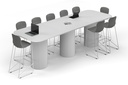 Baobab Circular Base Counter Rectangular Table - Large Rounded Corners [3600L x 1200W with Large Rounded Corners]