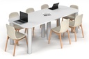 Quadro Cylinder Leg Modern Boardroom Table - Large Rounded Corners [2400L x 1000W with Large Rounded Corners]