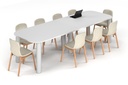 Quadro Cylinder Leg Modern Boardroom Table - Large Rounded Corners [3000L x 1000W with Large Rounded Corners]