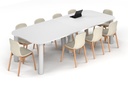 Quadro Cylinder Leg Modern Boardroom Table - Large Rounded Corners [3000L x 1200W with Large Rounded Corners]