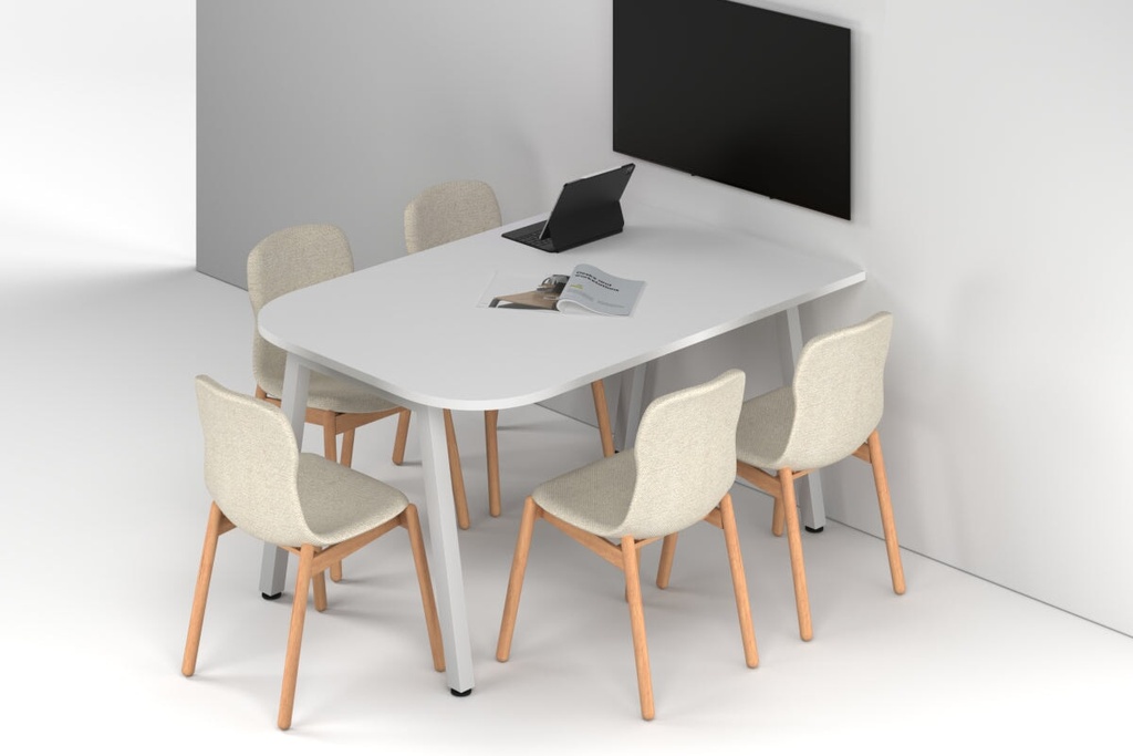 Quadro A Leg Modern Half Meeting Table - Large Rounded Corners [1500L x 1000W with Large Rounded Corners]