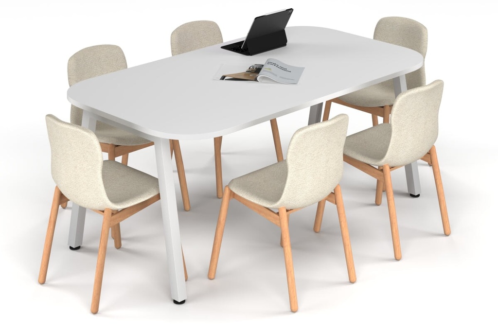 Quadro A Leg Modern Boardroom Table - Large Rounded Corners [1800L x 1000W with Large Rounded Corners]