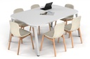 Quadro A Leg Modern Boardroom Table - Large Rounded Corners [1800L x 1200W with Large Rounded Corners]