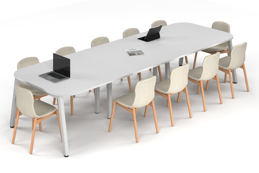Quadro A Leg Modern Boardroom Table - Large Rounded Corners [3600L x 1200W with Large Rounded Corners]