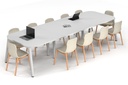 Quadro A Leg Modern Boardroom Table - Large Rounded Corners [3600L x 1200W with Large Rounded Corners]