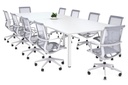 Quadro Square Legs Modern Boardroom Table - Rounded Corners [3200L x 1100W with Rounded Corners]