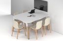Quadro A Leg Modern Half Meeting Table Wood Legs - Large Rounded Corners [1500L x 1200W with Large Rounded Corners]