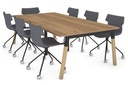 Quadro A Legs Modern Boardroom Table - Wood Legs Cross Beam [2400L x 1200W]