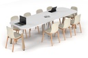 Quadro A Leg Modern Boardroom Table Wood Legs - Large Rounded Corners [3000L x 1000W with Large Rounded Corners]