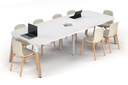 Quadro A Leg Modern Boardroom Table Wood Legs - Large Rounded Corners [3000L x 1200W with Large Rounded Corners]