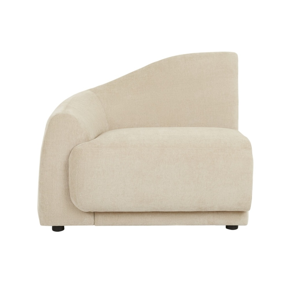 Juno Pebble 1 Seater Left Arm Sofa - Soft Wheat