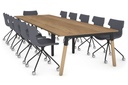 Quadro A Legs Modern Boardroom Table - Wood Legs Cross Beam [3600L x 1200W]