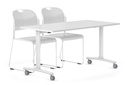 Folding / Flip Top Mobile Meeting Room Table with Wheel Legs Domino [1800L x 800W]