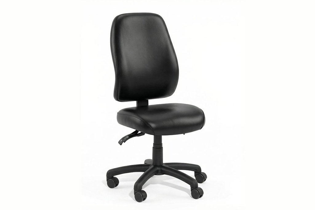 [NONE,G-SLIM-HB-SS-VINYL-BK,NONE|0,746,0()] Gregory Slimline Dual Density Ergonomic Office Chair - Deluxe Seat [High Back]