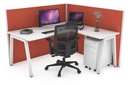 Horizon Quadro A Legs L-Shaped Corner Office Desk [1400L x 1550W with Cable Scallop]