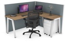 Horizon Quadro A Legs L-Shaped Corner Office Desk [1600L x 1450W]