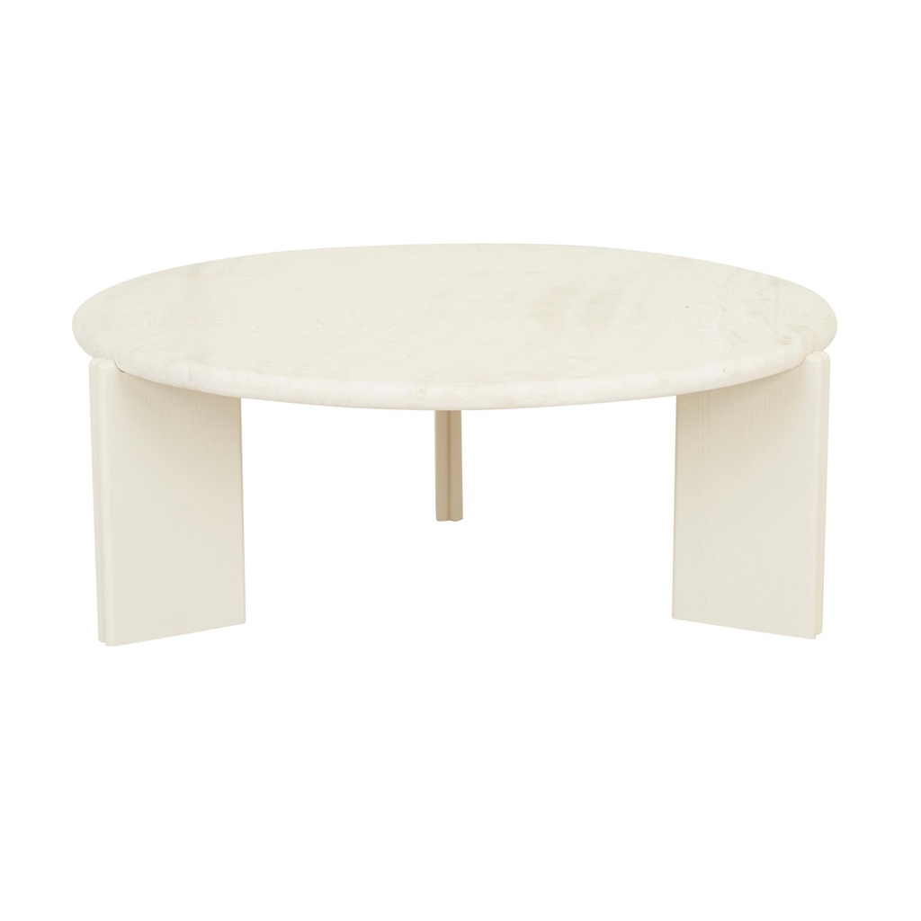 [CTO-RAY-MAR-NATURAL-TRAVERTINE-SHELL] Ray Marble Coffee Table - Natural Travertine - Shell