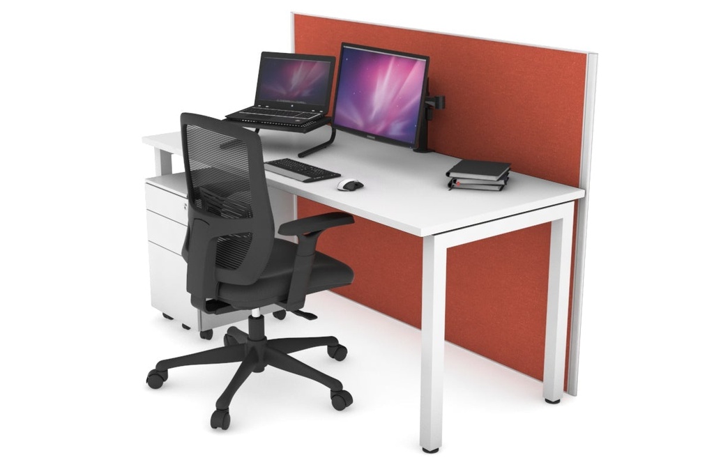 [NONE,HQS1607.W.WT.GS,NONE|0,966,0()] Horizon Quadro Square Legs Office Desk [1600L x 700W]