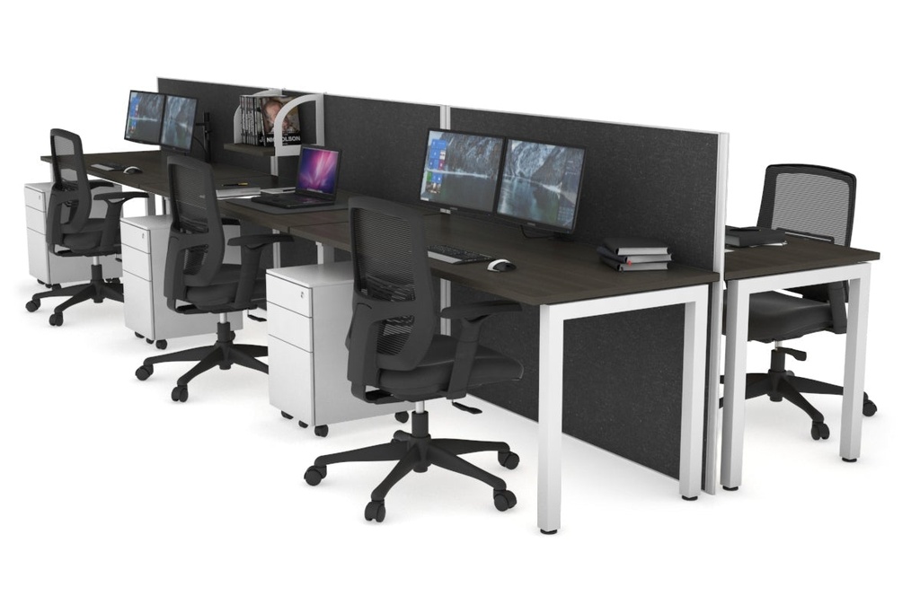 Horizon Quadro 6p Bench Square Legs Office Workstation [1200L x 700W]