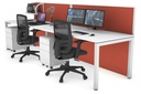 Horizon Quadro 2 Person Run Square Legs Office Workstation [1600L x 800W with Cable Scallop]