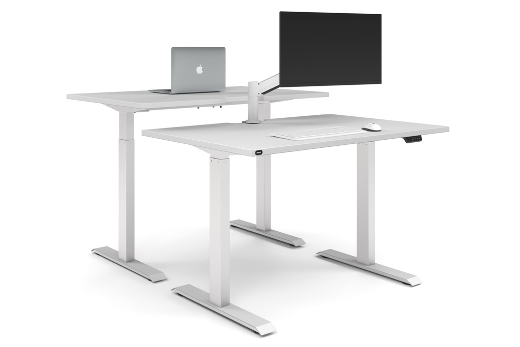 Just Right Height Adjustable 2 Person Bench Workstation [1400L x 800W with Cable Scallop]