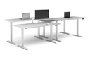 Just Right Height Adjustable 4 Person Bench Workstation [1600L x 800W with Cable Scallop]