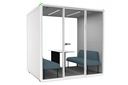 Nest 4 Person Meeting Booth - Full Glass Back Wall [Acoustic Panel]