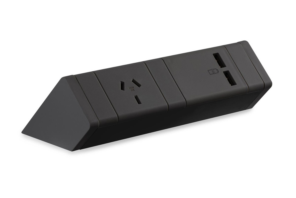 CMS Athena Rail 2 Black - Above Desk Power [1 Power]