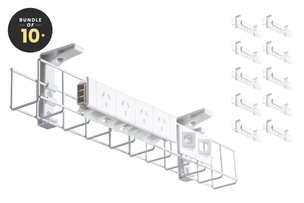 [NONE,NONE|0,0(WG10950WT-CMS|109)] CMS Cable Management Basket Single Metal+Tray Includes 4 Power 2 Data [950W x 105H]