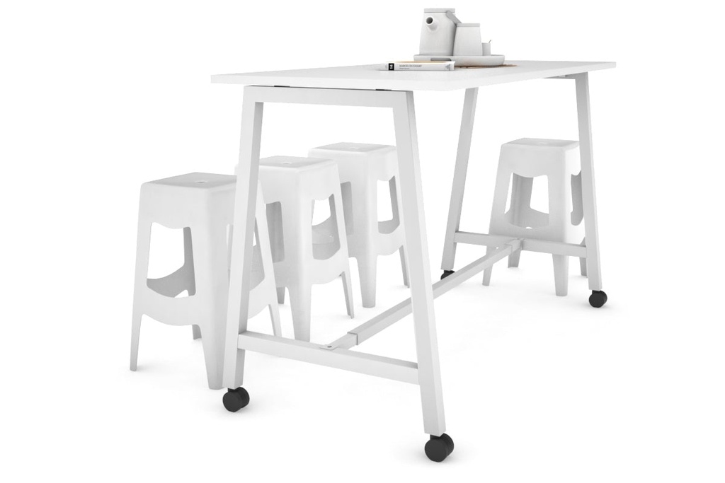 [NONE,QCA1607.W.WT,MW07QDA.WH|0,650,51()] Quadro A Legs Counter Table - 925H [1600L x 700W]