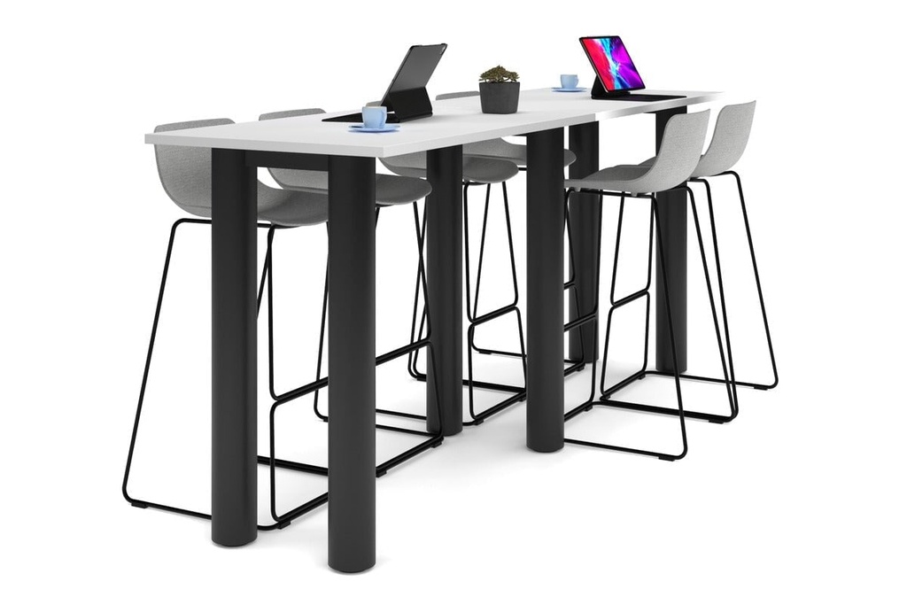 [NONE,QCC2147.W.WT|0,1048()] Quadro Cylinder Legs Large Counter Table [2800L x 700W]