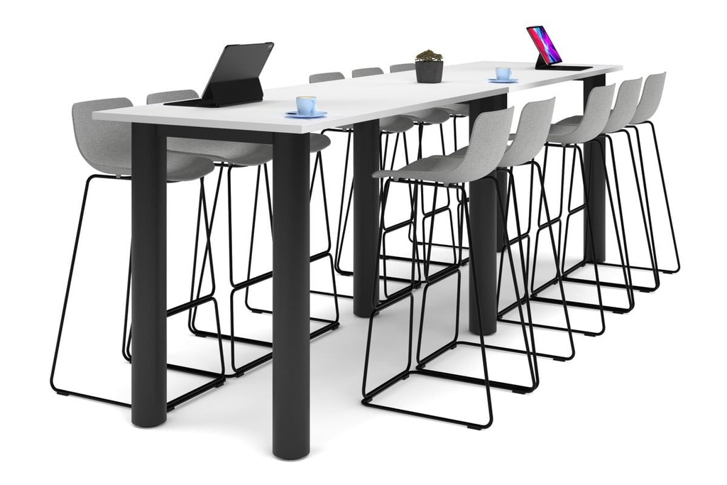 [NONE,QCC2188.W.WT|0,1155()] Quadro Cylinder Legs Large Counter Table [3600L x 800W]