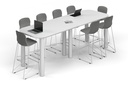 Quadro Cylinder Legs Counter Table - Large Rounded Corners [3000L x 1000W with Large Rounded Corners]