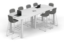 Quadro Cylinder Legs Counter Table - Large Rounded Corners [3000L x 1200W with Large Rounded Corners]