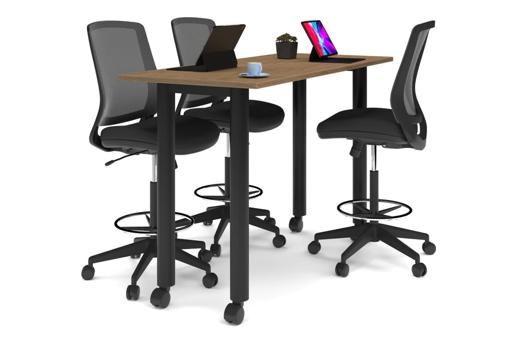 [NONE,QCCM1807.W.WT|0,630()] Quadro Cylinder Legs Mobile Counter Table [1800L x 700W]