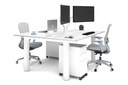 Quadro Cylinder Leg 2 Person Office Workstations [1600L x 700W]