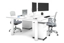 Quadro Cylinder Leg 2 Person Office Workstations [1800L x 800W with Cable Scallop]