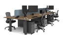 Quadro Cylinder Leg 6 Person Office Workstations [1600L x 700W]