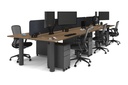 Quadro Cylinder Leg 6 Person Office Workstations [1800L x 700W]