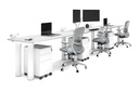 Quadro Cylinder Leg 3 Person Run Office Workstations [1800L x 700W]