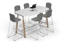Quadro A Legs Counter Table Wood Legs - Large Rounded Corners [1800L x 1000W with Large Rounded Corners]