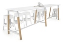 Quadro A Legs Large Counter Table - Wood Legs Cross Beam [3600L x 700W]