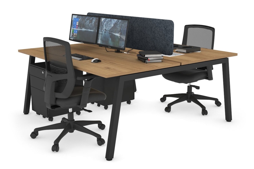 [NONE,QDB2188.W.WT,NONE|0,572,0()] Quadro 2 Person Office Workstation [1800L x 800W with Cable Scallop]