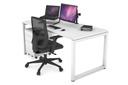 Quadro Loop Legs Office Desk [1400L x 800W with Cable Scallop]