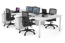 Quadro Square Legs 4 Person Office Workstation [1800L x 700W]